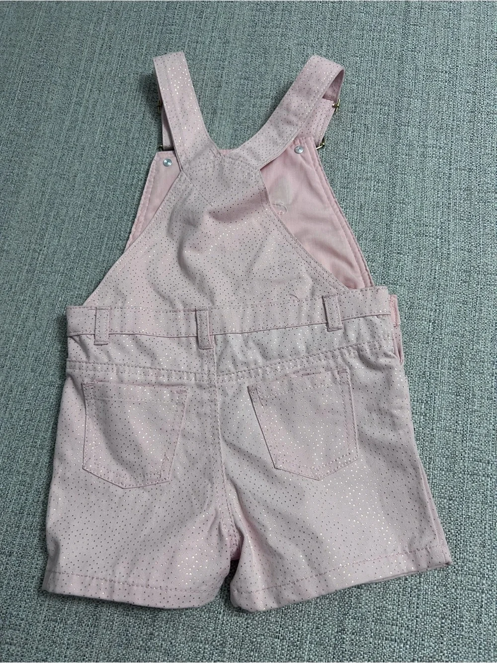 Little Lass Unicorn Overall Romper Striped Ruffle Sleeve Tee w Hat Size 4T NWT